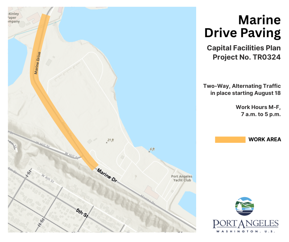Two-way alternating traffic in place on Marine Drive starting August 18, 2025