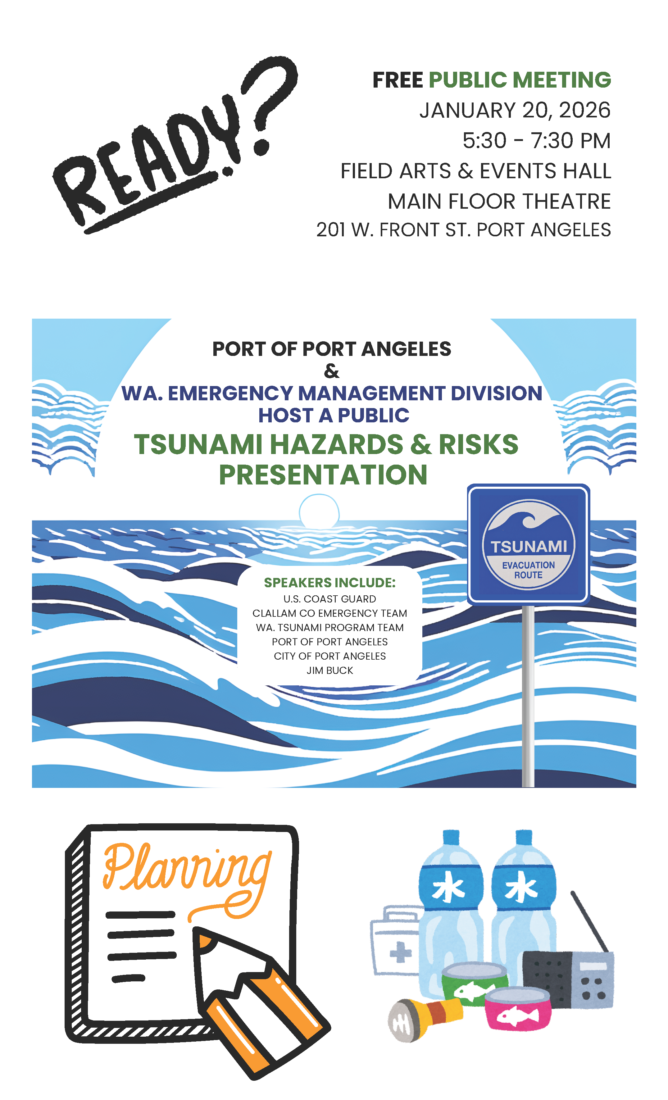Tsunami Hazards and Risk Presentation Event Flyer